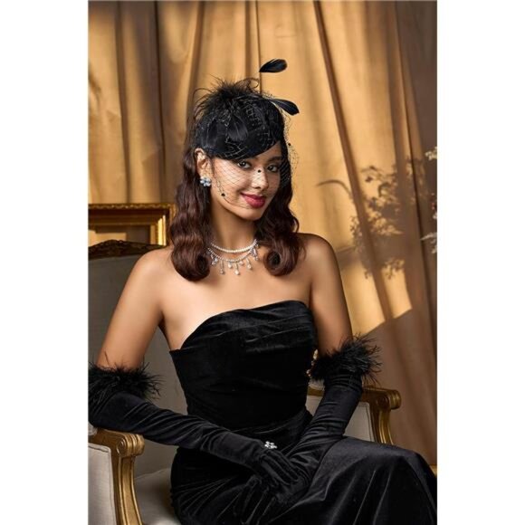 Fascinator Hat Veil Feather Fascinators Hair Clip Tea Party Pillbox - Picture 4 of 6